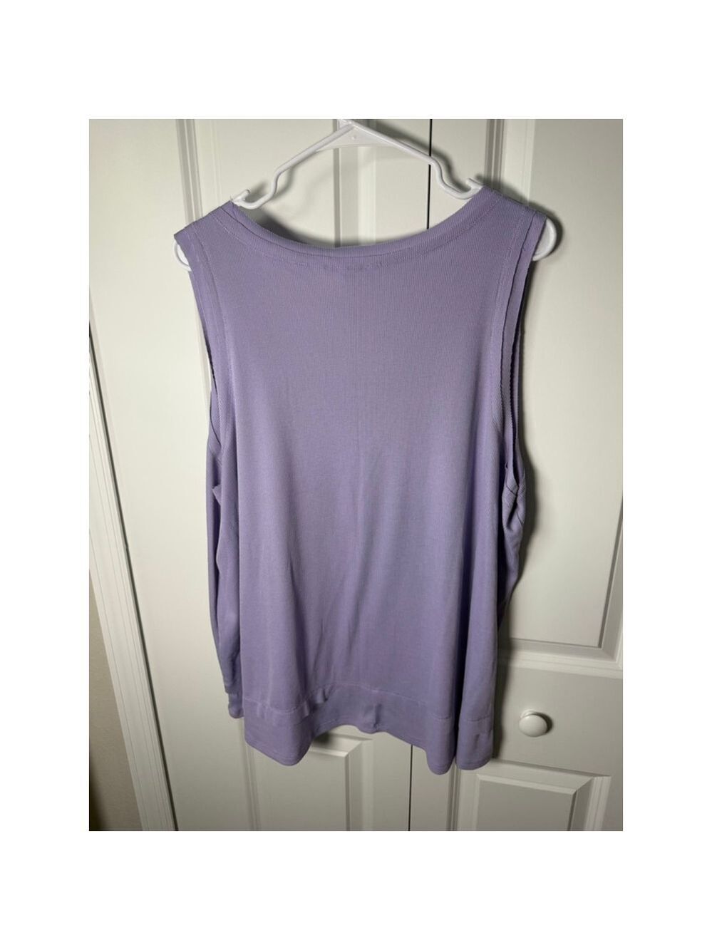 Andree by Unit Purple Ribbed Tank Top 2X - Picture 2 of 5